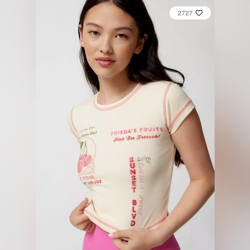 Urban Outfitters Cherries club baby tee